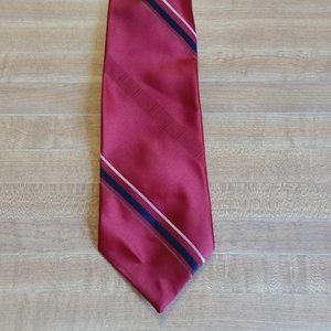 Starcy Red w Blue & White Stripes Tie